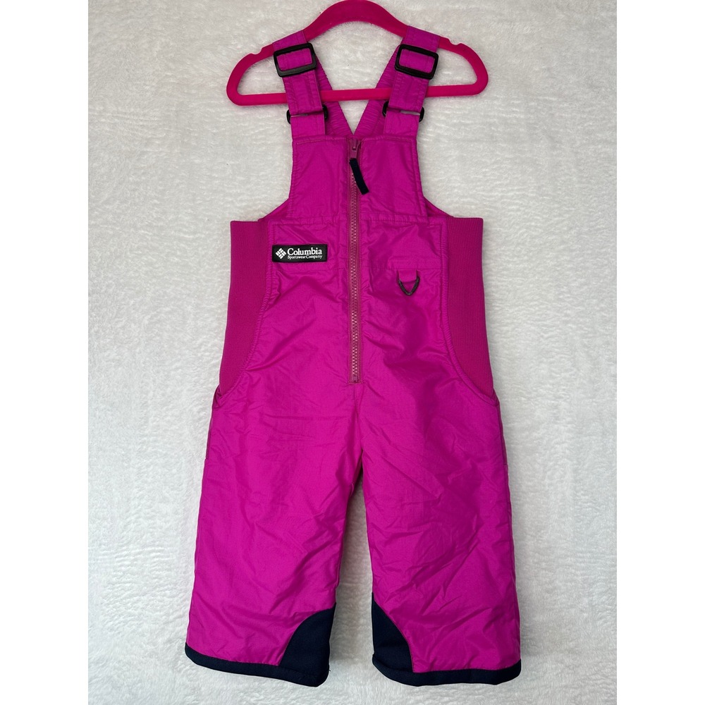 Columbia Snow Bibs Kids 2T Pink Talbots Insulated Overalls XD8154